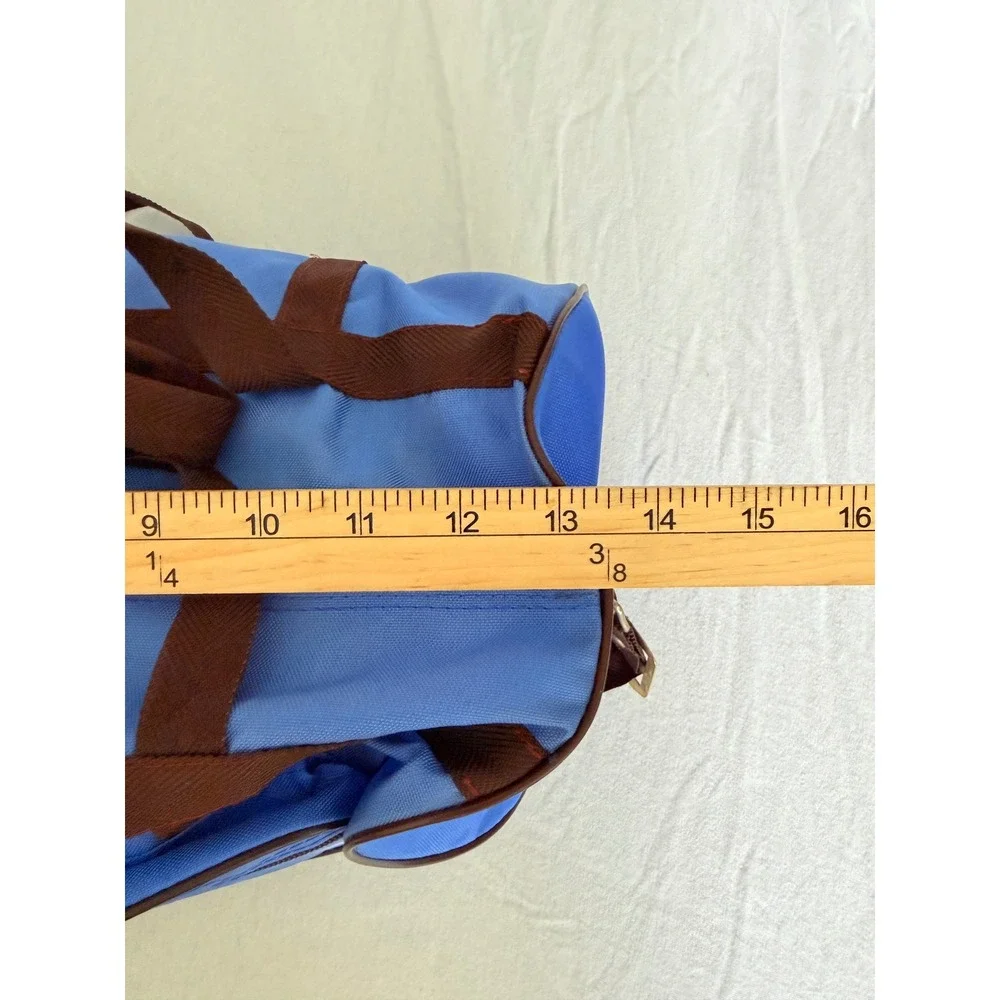Vintage Adidas Duffel Bag Set Blue Brown Trefoil Gym Travel 2pc Bundle 80s Gorp
